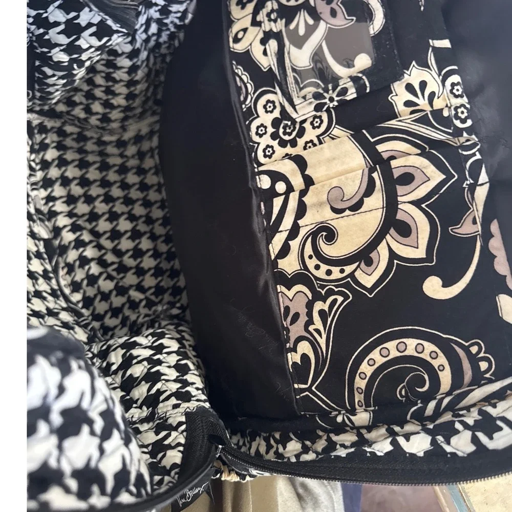 Vera Bradley Backpack Womens Large Black Midnight Paisley Quilted Cotton